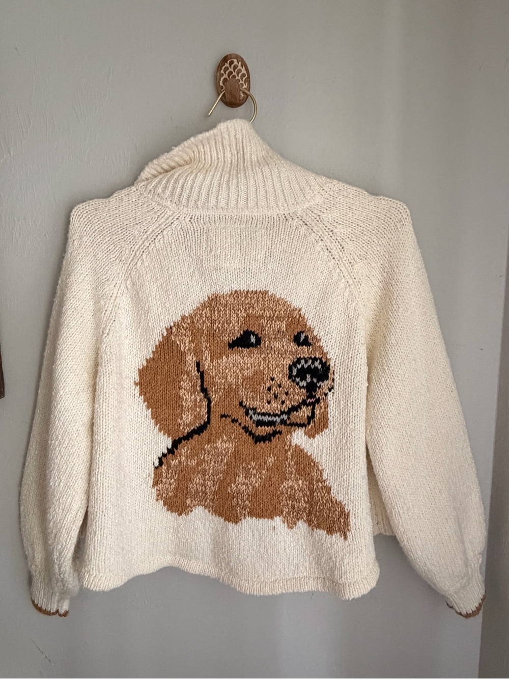 Pilcro Cream Knit the Jessie Golden Retriever Cardigan - Picture 4 of 4